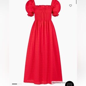 Hill House Scarlett nap dress in red eyelet